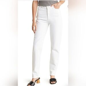 MOTHER Snacks High Waist Twizzy Jean Skimp Sticky Rice White Straight Leg 34 NEW